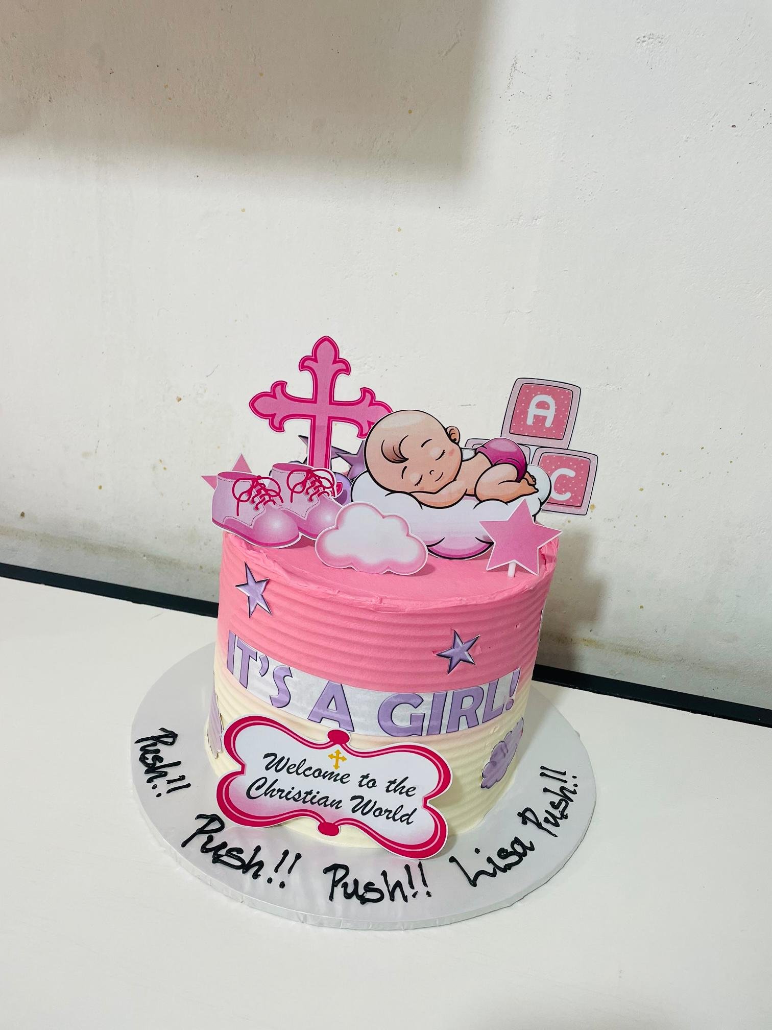 “It’s a Girl!” Christening Cake